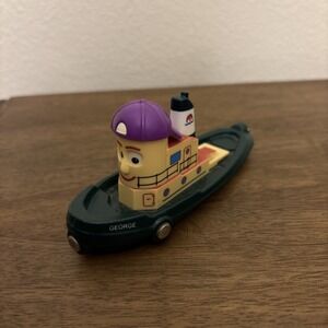 Theodore Tugboat Brio Wooden Railway GEORGE Tugboat w/ Moving Eyes Magnets GUC